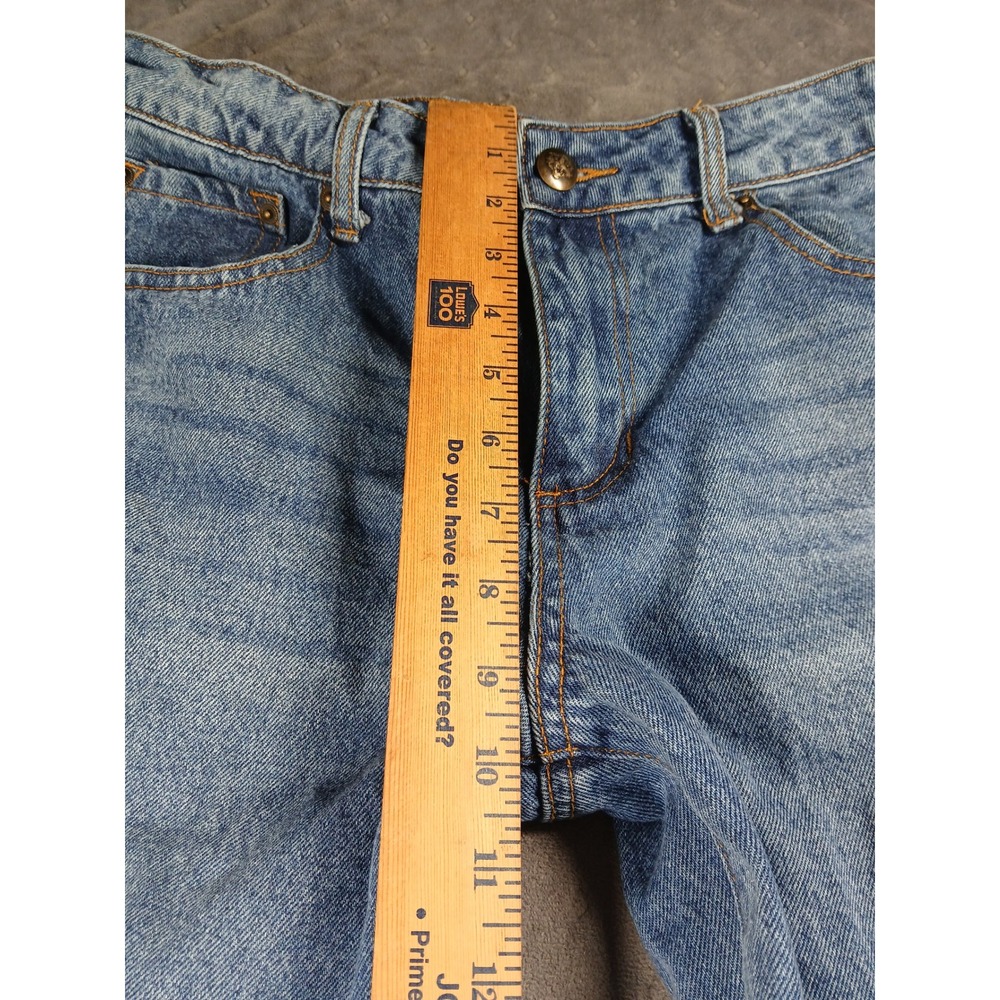 Ed Hardy Wide Leg Jeans Blue Denim Logo Print Y2K Streetwear Mens 30 - Picture 7 of 14